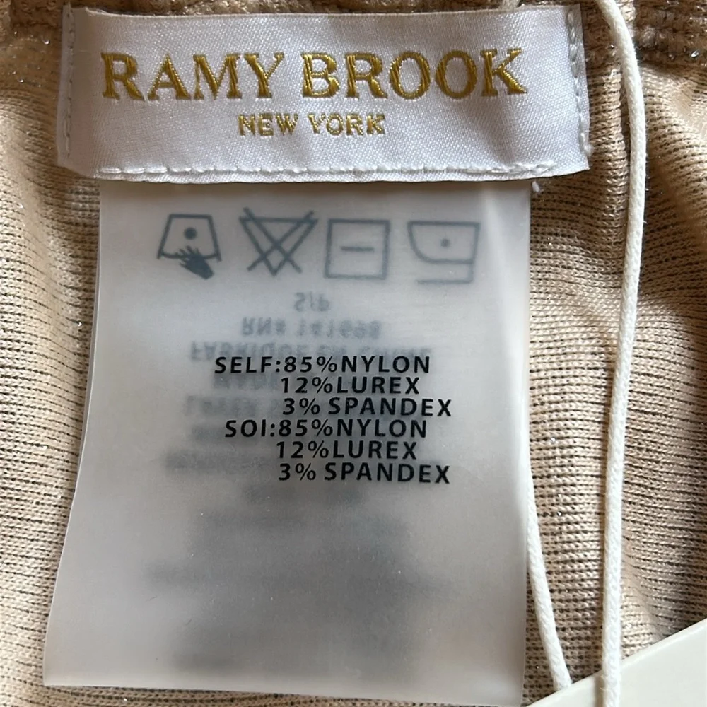 NWT Ramy Brook Knit Marina Dress Neutral Sparkle Strapless Size Small - Picture 10 of 12